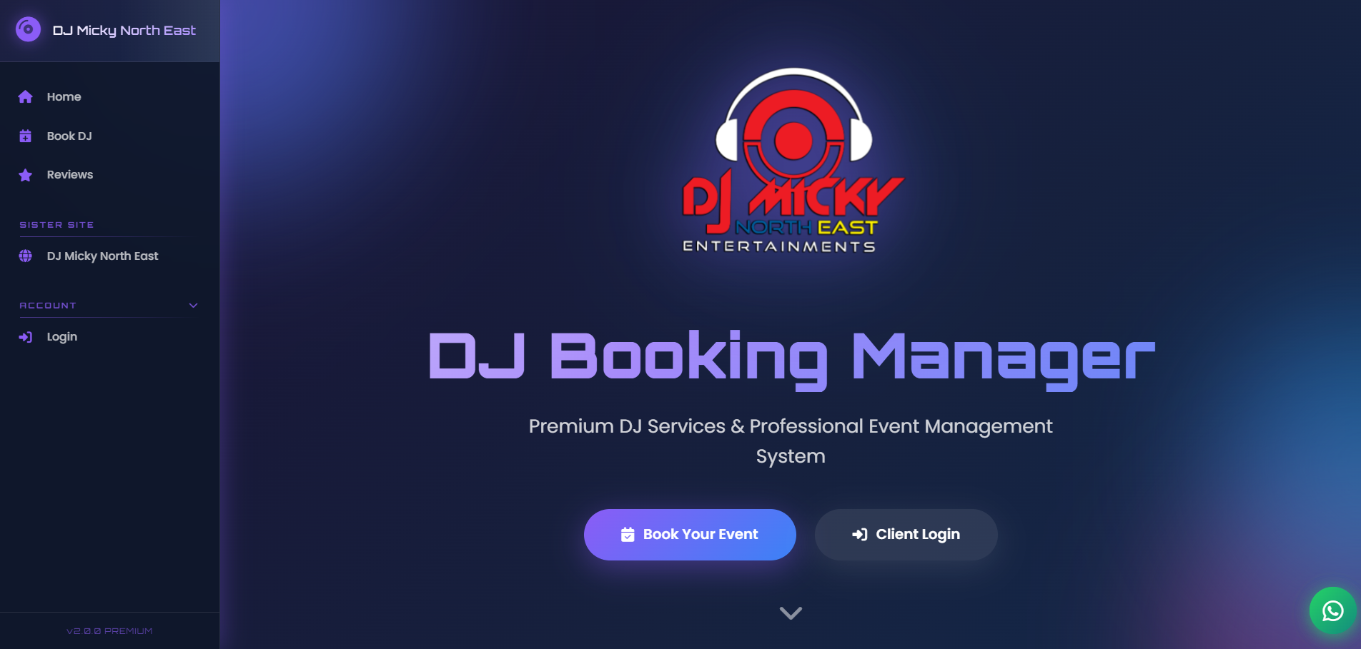 DJ event planning CMS
